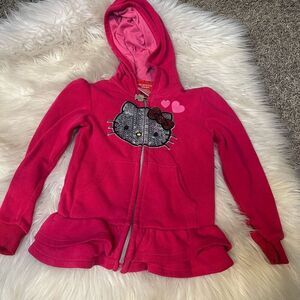 Hello kitty pink sequence 3T zip up sweater